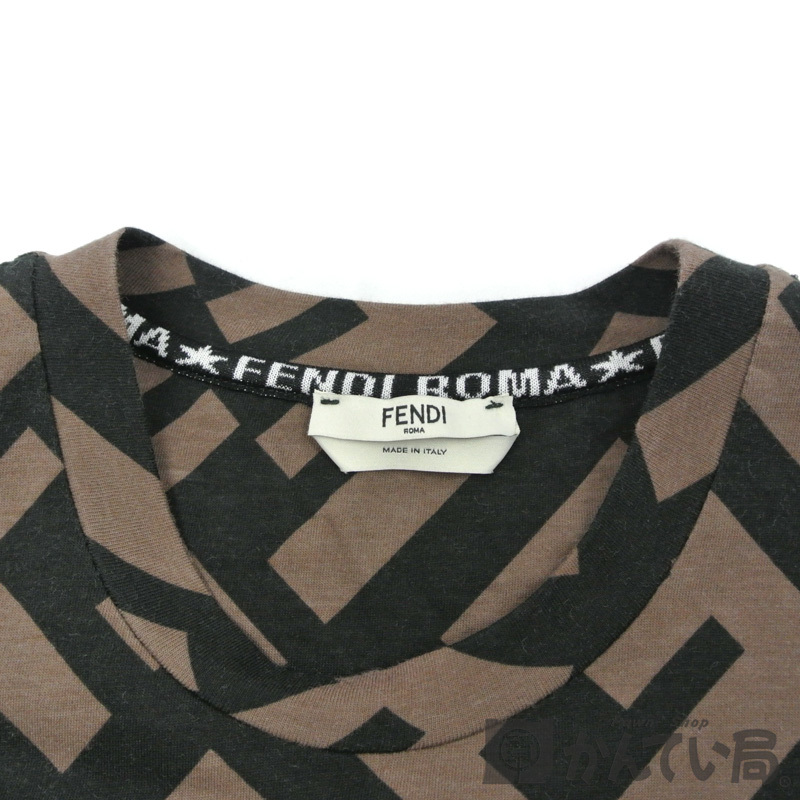 FENDI【フェンディ】トップス 半袖 Tシャツ ズッカ柄 サイズS FFロゴ 2018年 レディース FS7011 A3NC【USED-A】 FENDI【フェンディ】トップス 半袖 Tシャツ ズッカ柄 サイズS FFロゴ 2018年 レディース FS7011 A3NC【USED-A】