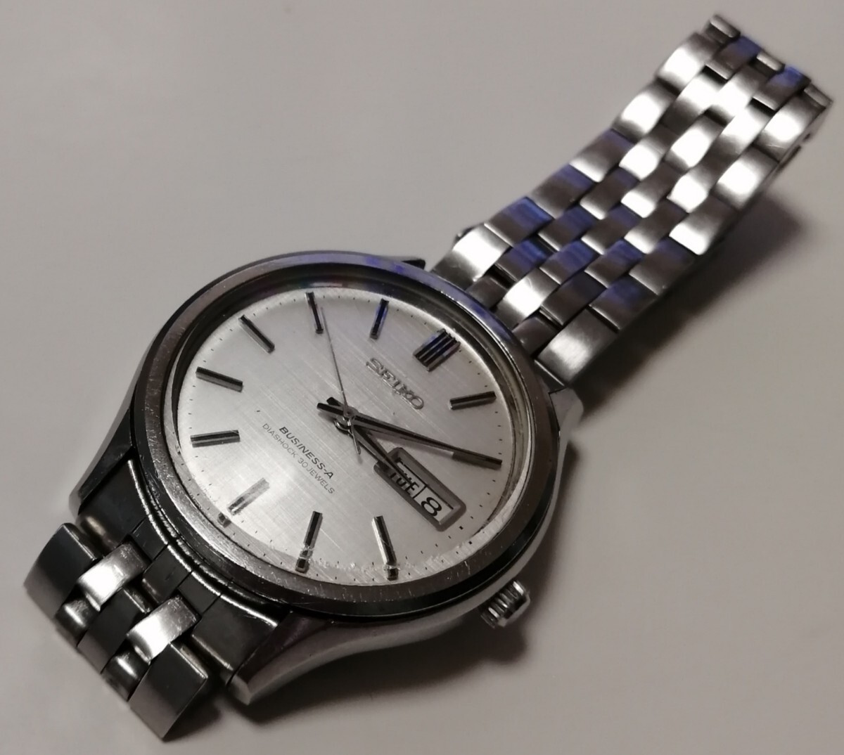 【中古稼働品】ヴィンテージ★SEIKO★セイコー★BUSINESS-A★DIASHOCK★30石★30JEWELS★デイデイト★8306-9030★自動巻き★腕時計◆防水