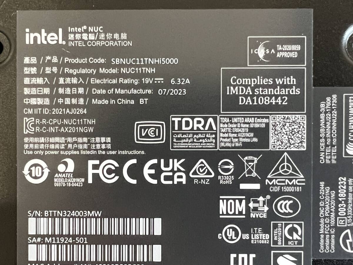 Roon 第11世代 i5 intel NUC 新品メモリ 8GB 新品SSD 256GB Roon 第11世代 i5 intel NUC 新品メモリ 8GB 新品SSD 256GB