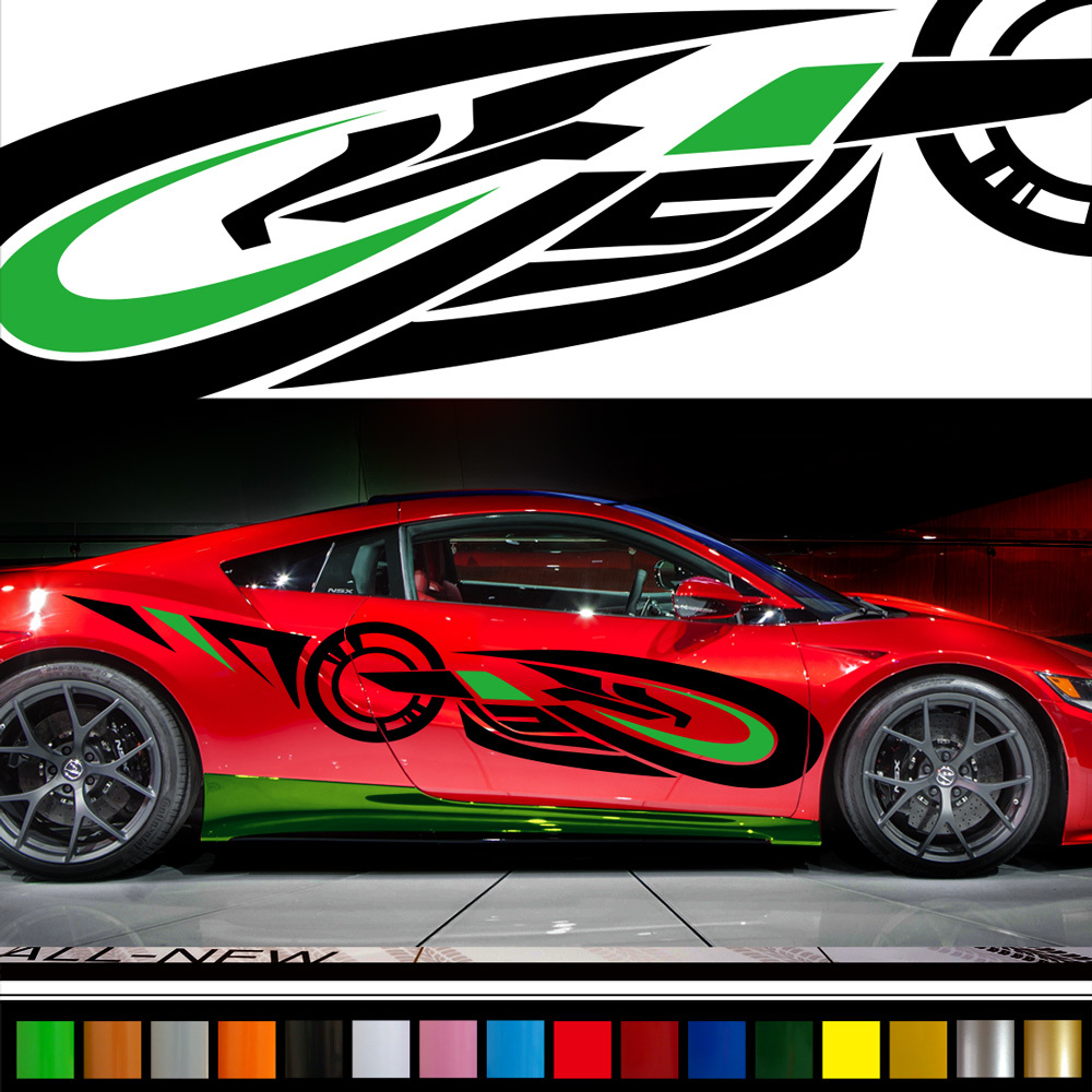 トライバル2 色 【スーパーセール】 カーステッカー da04 色変更可 上質本格 定番のお歳暮 ワイルドスピード系 超ワイドタイプ バイナルグラフィック デカール 車用