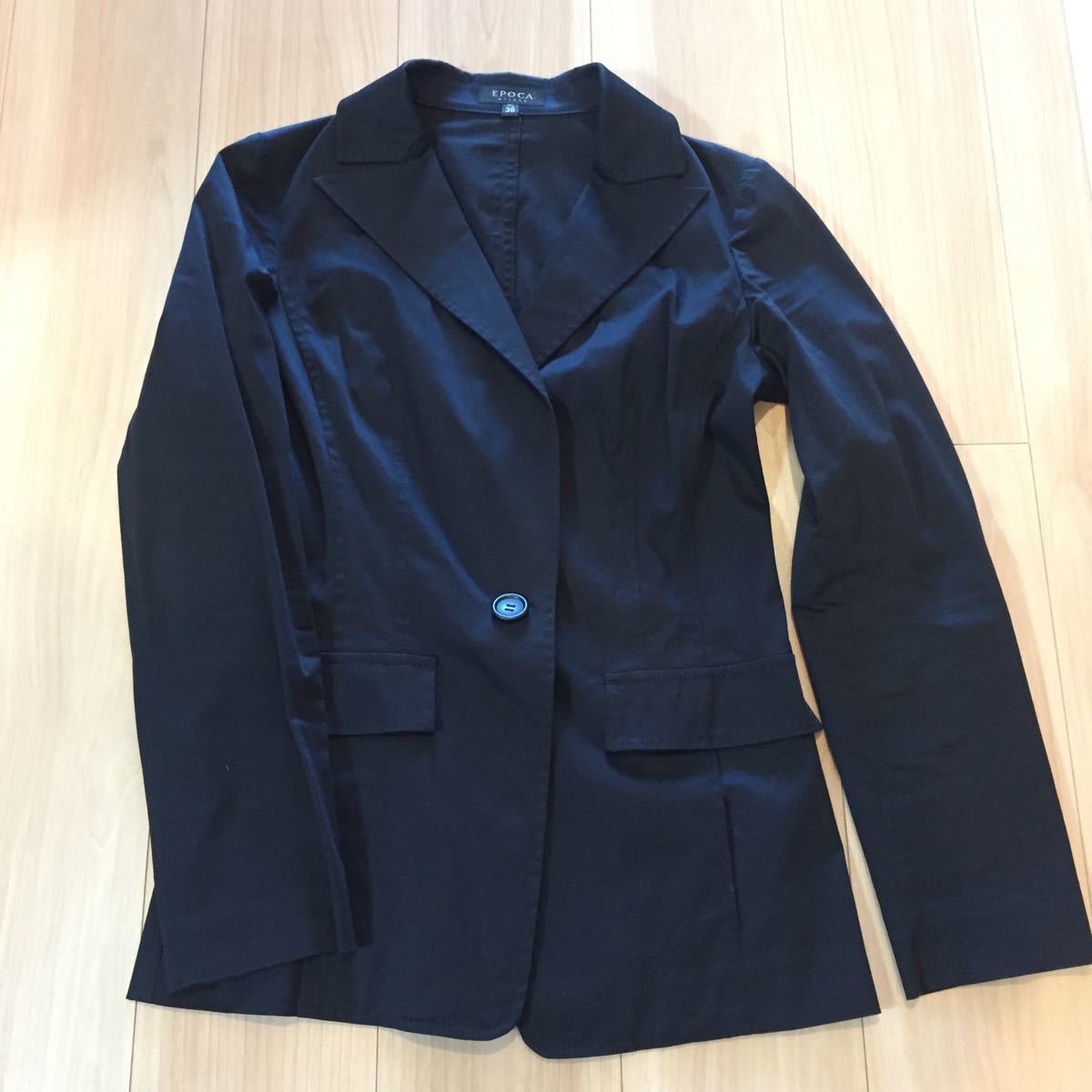 テーラードジャケット エポカ EPOCA シンプル ジャケット 黒色 サイズ38 ストレッチ 羽織 美品