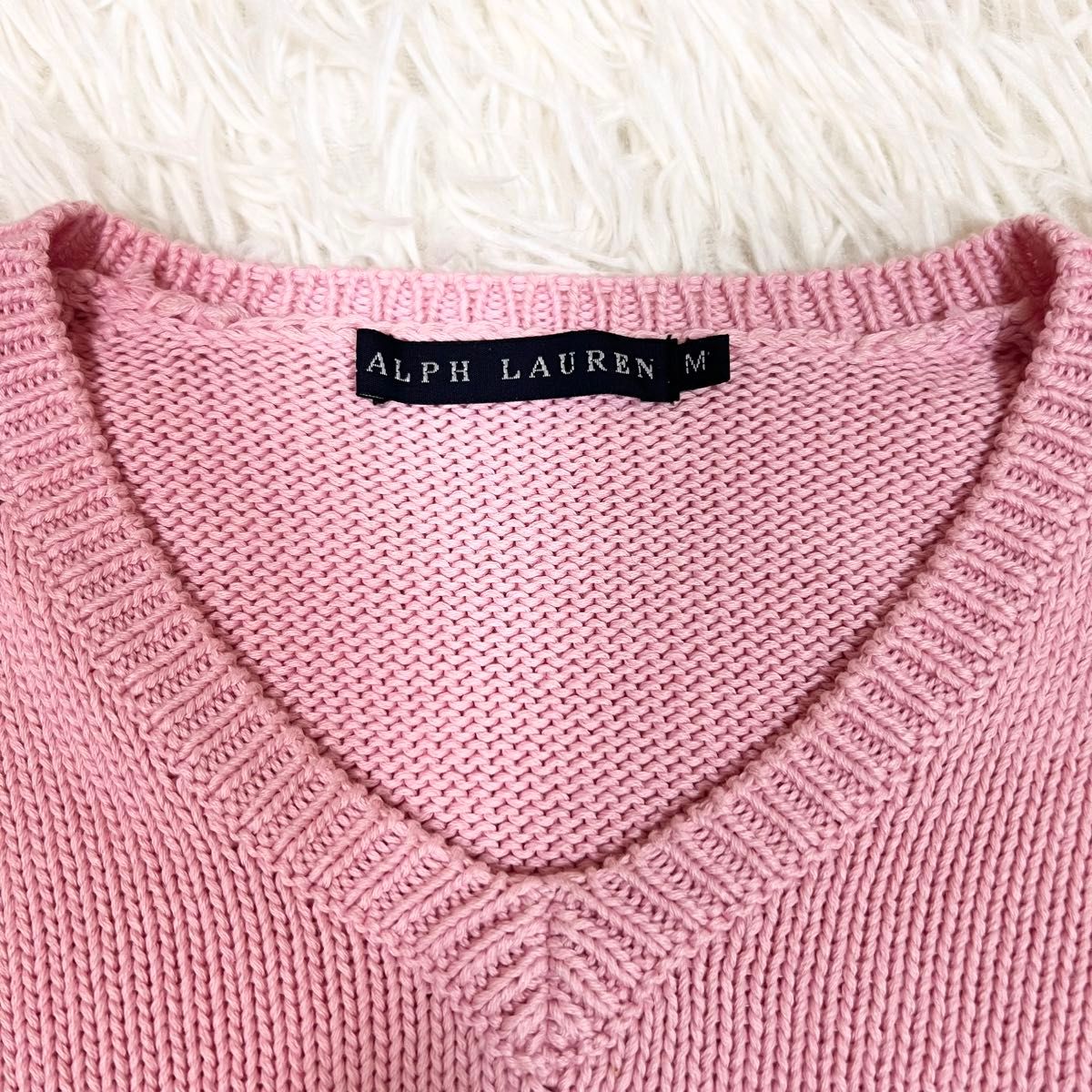 美品 ラルフローレン ニット セーター コットン ロゴ 刺繍 美品 ラルフローレン ニット セーター コットン ロゴ 刺繍