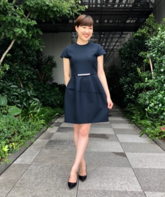 新品タグ付き YOKO CHAN ヨーコチャン パール ネイビー 38 結婚式 加藤綾子アナ着用_画像4