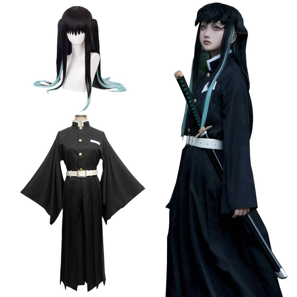 時透無一郎 コスプレ ウィッグ付き サイズ XXL