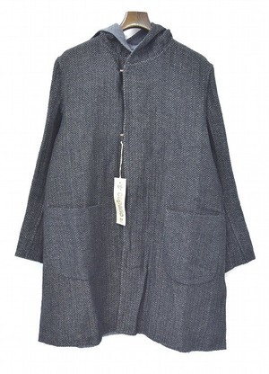 お得】 Coat Hooded Stripe Herringbone コパノ COPANO86 ヘリンボーン