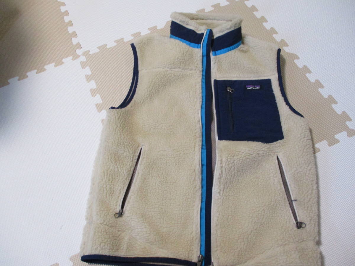 超極上！patagonia 2013年 クラシック レトロX ベスト ナチュラル×ネイビー×ターコイズ　Ｓサイズ極美品 CLASSIC RETRO-X VEST フリース_画像5