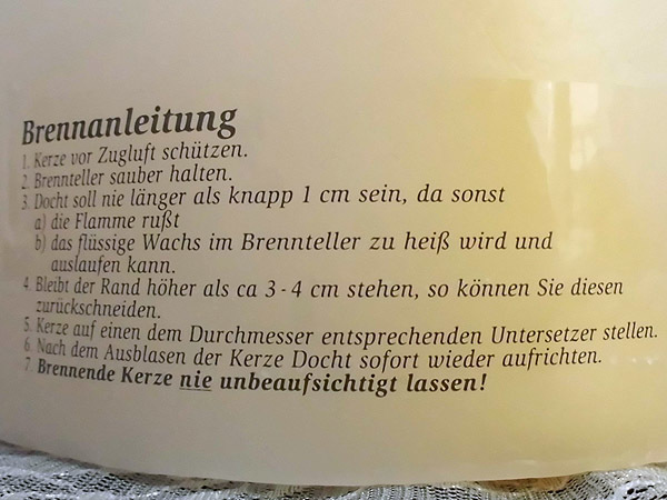 Handmade in Germany大きな 円柱形キャンドル ドイツ製ハンドメイド グラデーションオレンジ直径11.5cm×高さ：約7.5cmインテリア 災害対策_画像4