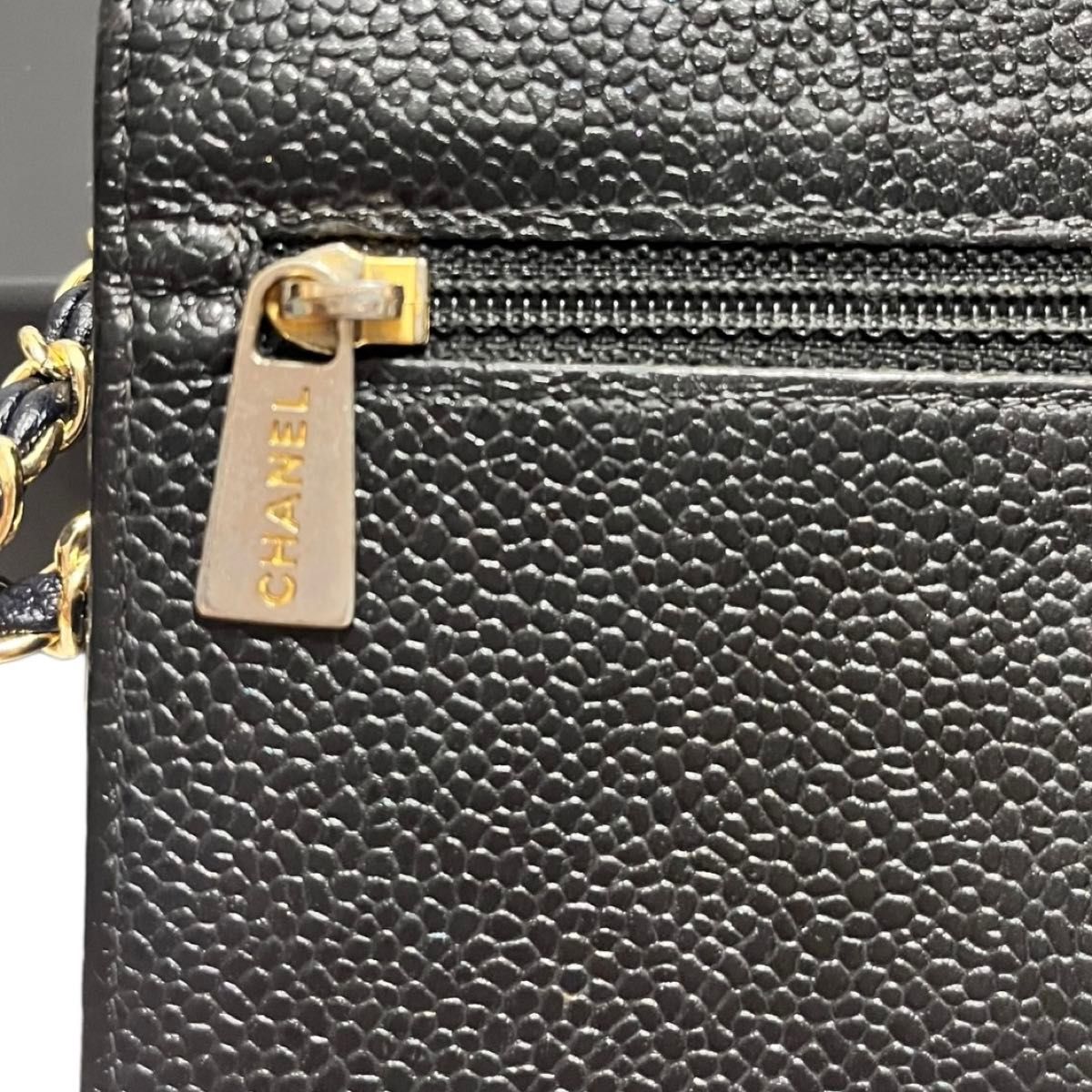 極美品 シャネル チェーンウォレット 入手困難 キャビアスキン 極美品 シャネル チェーンウォレット 入手困難 キャビアスキン
