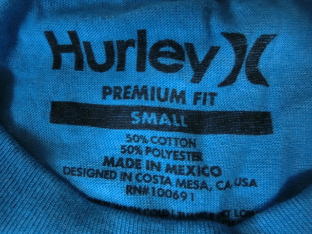 USA購入 人気サーフ系アメカジブランド【Ｈurley】 ハーレー ソフト素材 【Premium fit】 ロゴプリントＴシャツUS Sサイズ サックス_画像5