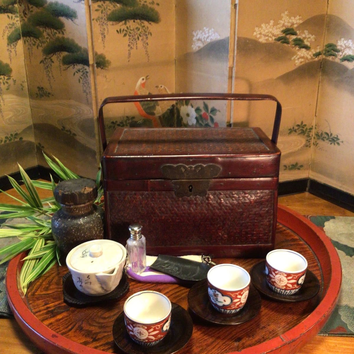 竹 彫り 龍鳳 筆箱 書道具 文房具 工芸品美術品 置物 A875 茶道具 竹籠 堤藍 茶箱 鉄線網 竹工芸品 民藝 中国美術