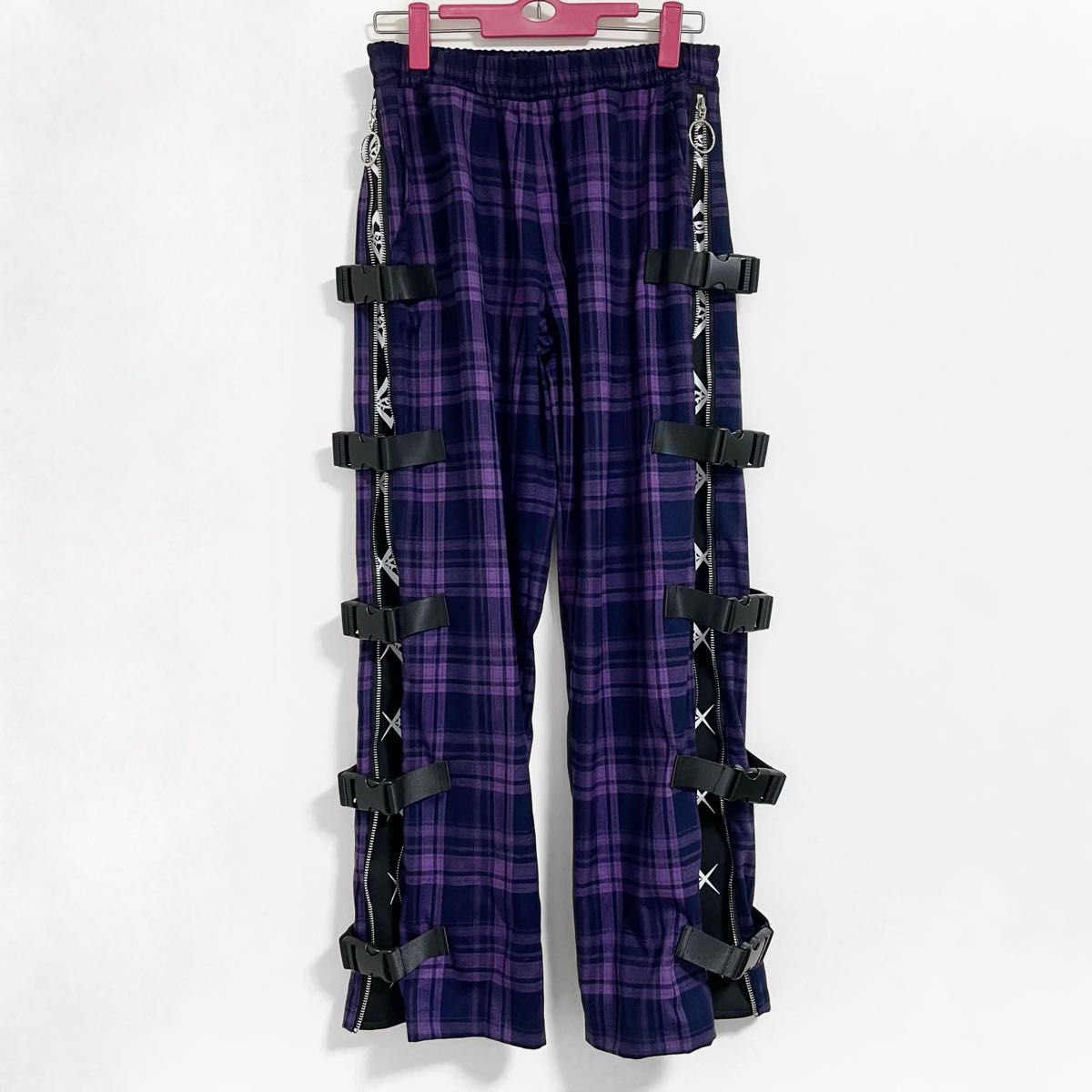 REFLEM/レフレム ベルト付きサイドZIPパンツ パープル REFLEM/レフレム ベルト付きサイドZIPパンツ パープル
