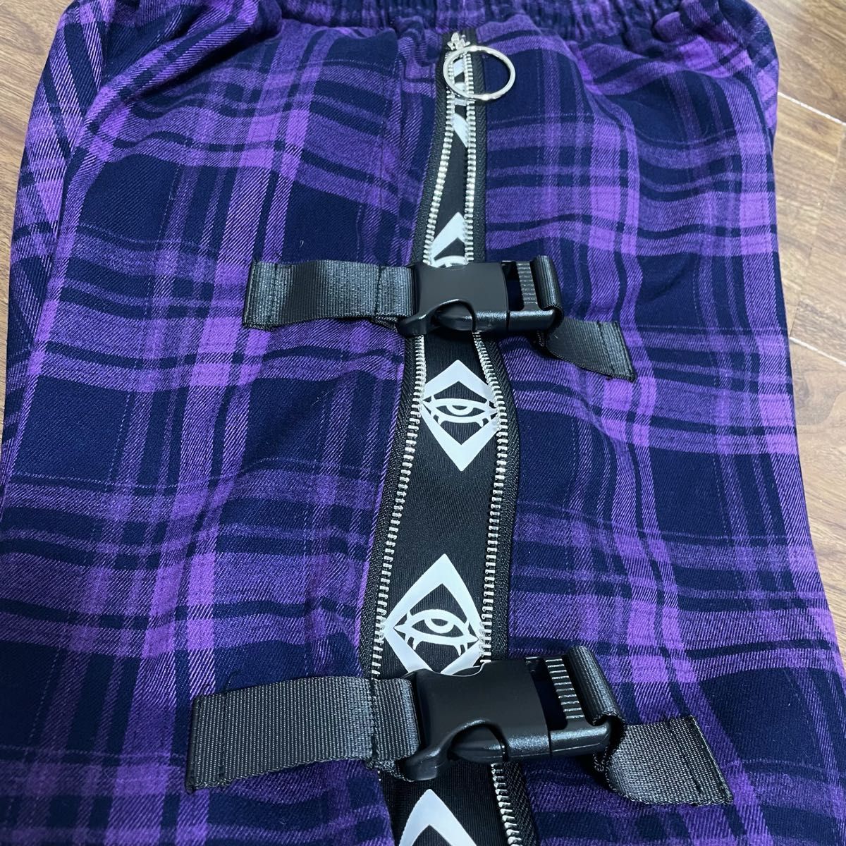 REFLEM/レフレム ベルト付きサイドZIPパンツ パープル REFLEM/レフレム ベルト付きサイドZIPパンツ パープル