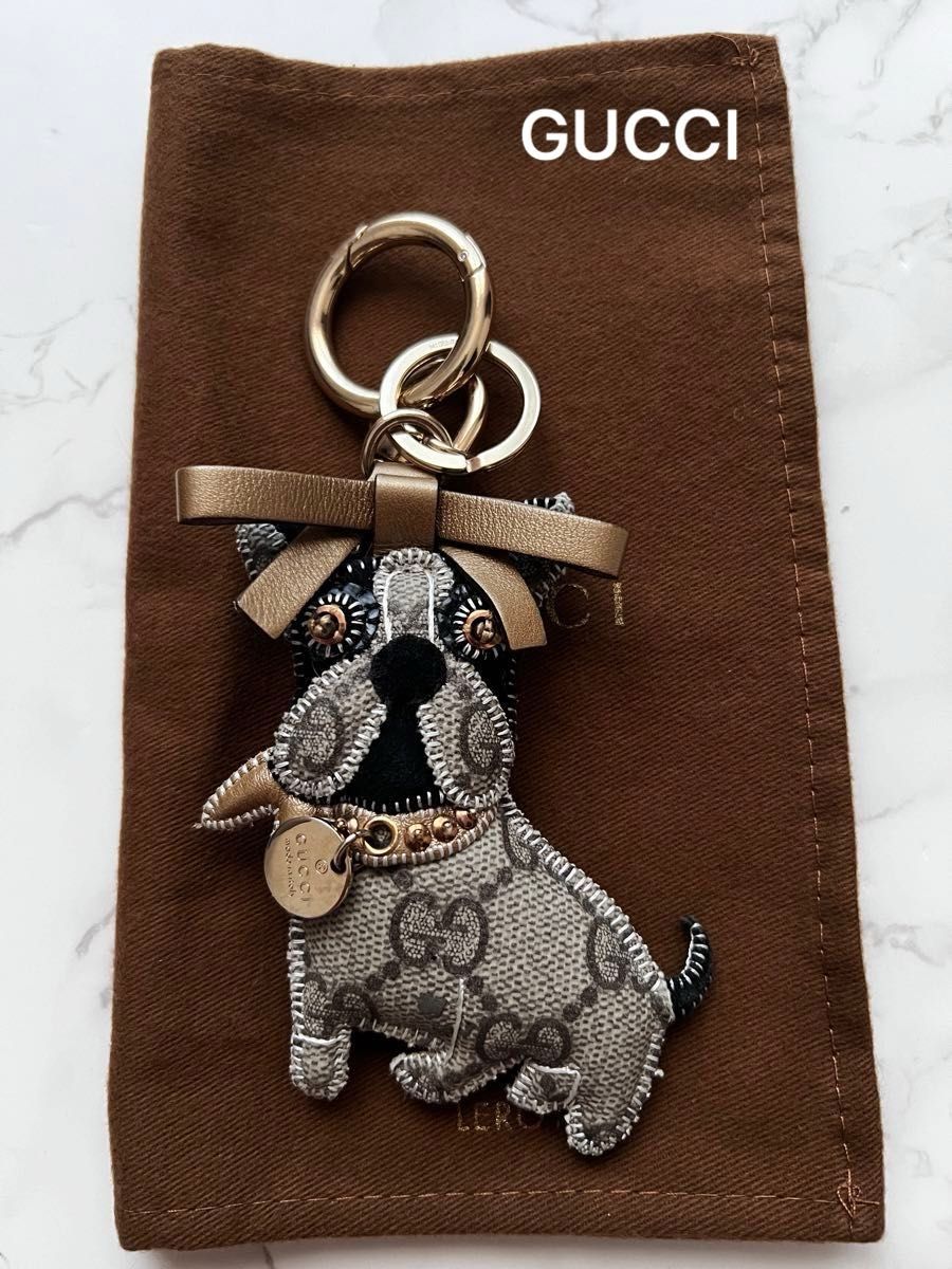 美品【GUCCI】グッチ チャーム フレンチブルドック キーリング 美品【GUCCI】グッチ チャーム フレンチブルドック キーリング