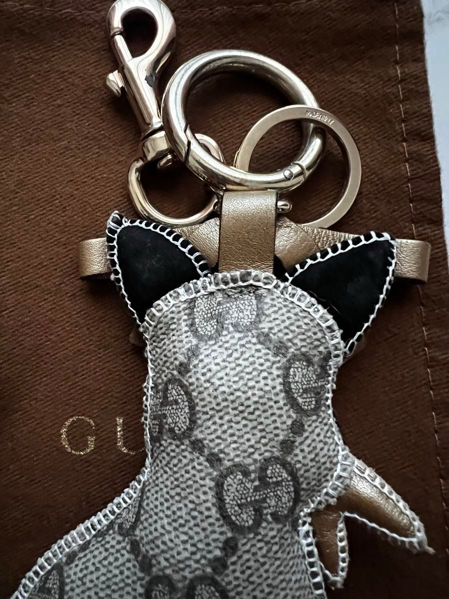 美品【GUCCI】グッチ チャーム フレンチブルドック キーリング 美品【GUCCI】グッチ チャーム フレンチブルドック キーリング
