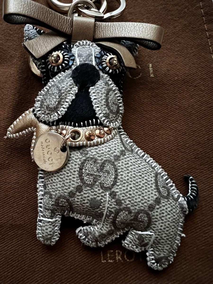 美品【GUCCI】グッチ チャーム フレンチブルドック キーリング 美品【GUCCI】グッチ チャーム フレンチブルドック キーリング