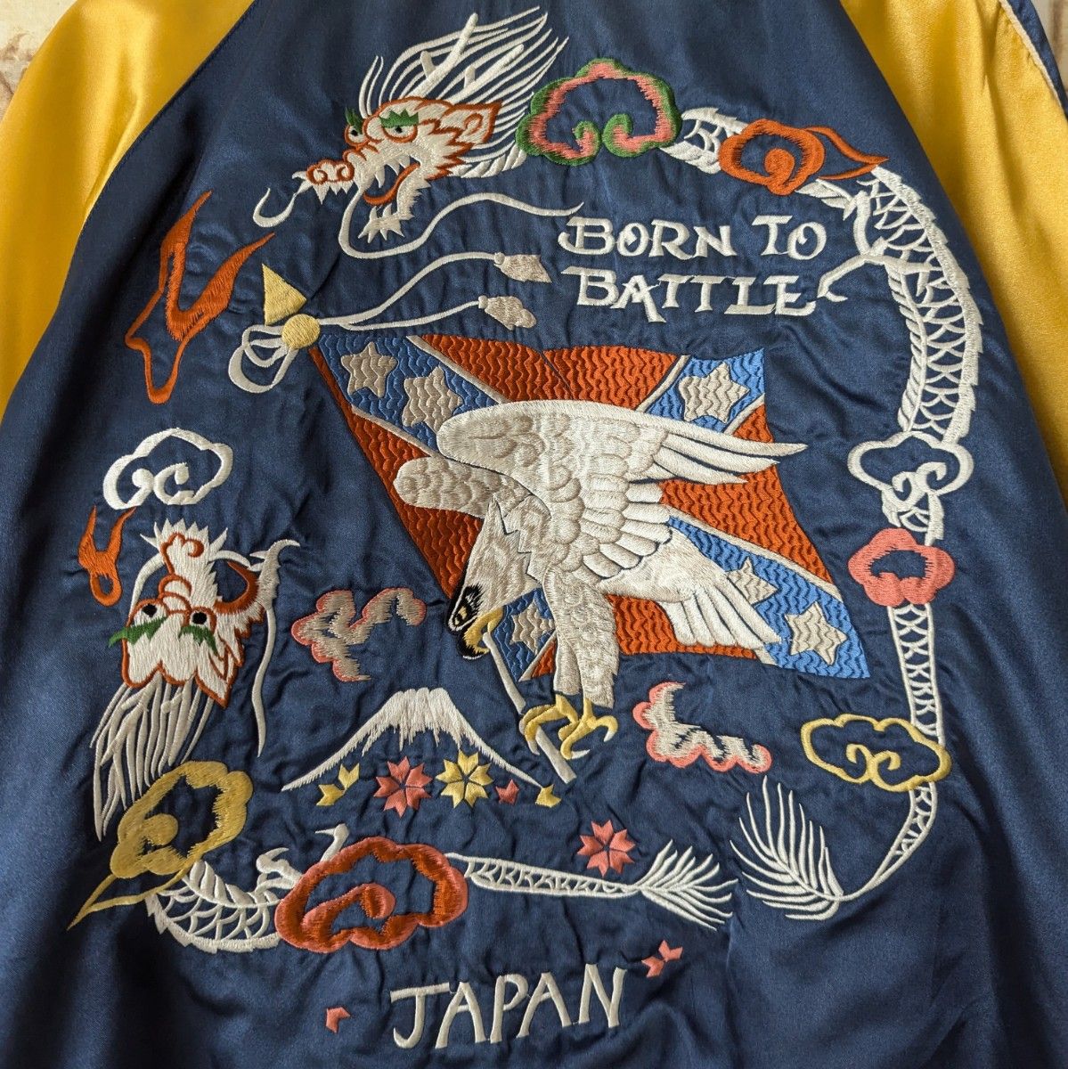 レア 】VULCANO スカジャン リバーシブル YBS 鷹×双龍 90s レア 】VULCANO スカジャン リバーシブル YBS 鷹×双龍 90s