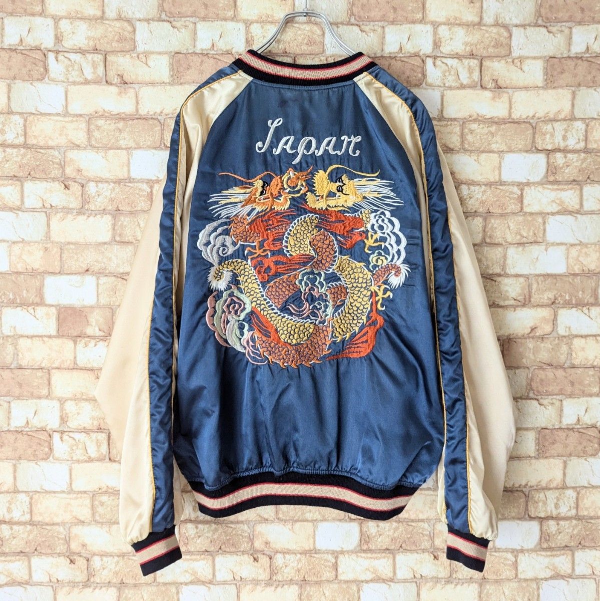 レア 】VULCANO スカジャン リバーシブル YBS 鷹×双龍 90s レア 】VULCANO スカジャン リバーシブル YBS 鷹×双龍 90s