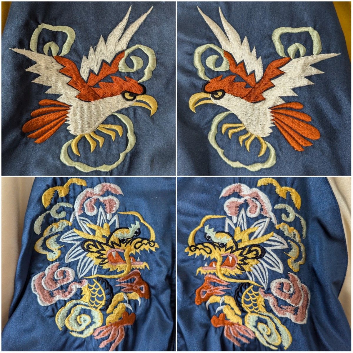 レア 】VULCANO スカジャン リバーシブル YBS 鷹×双龍 90s レア 】VULCANO スカジャン リバーシブル YBS 鷹×双龍 90s