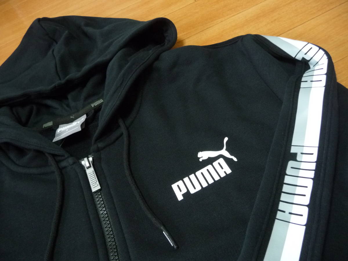 50%off- новый товар * Puma с капюшоном тренировочный жакет *L/ чёрный * др. 