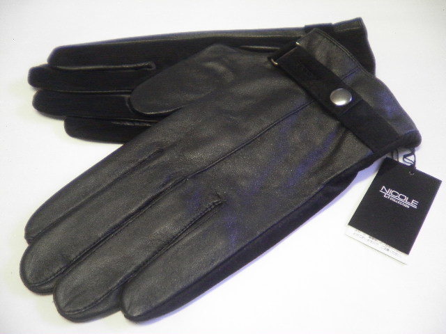 NICOLE Nicole * size M 24cm* sheep leather & pig leather suede high class gloves * black 