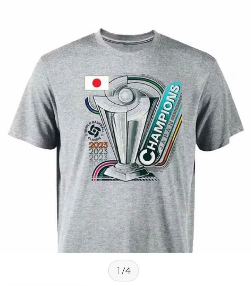 WBC 2023 侍ジャパン 優勝 記念 世界一 Tシャツ Mサイズ グレー WBC 2023 侍ジャパン 優勝 記念 世界一 Tシャツ Mサイズ グレー