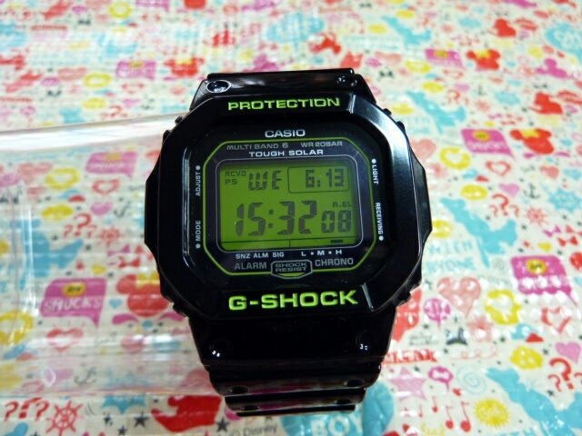 送料込　美品　分解洗浄済　GW-M5610B-1JF　G-SHOCK　グリーン　電波ソーラー　5600_画像1