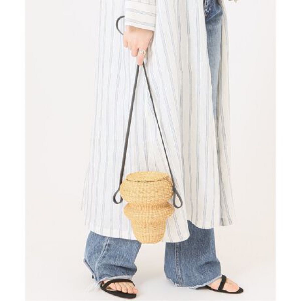INES BRESSAND ミニウェーブショルダーバッグ かごバッグ イネス INES BRESSAND ミニウェーブショルダーバッグ かごバッグ イネス