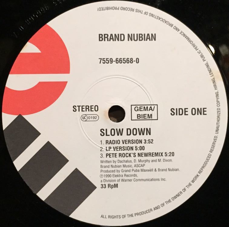 【Germany盤/HipHop/盤質(EX)/12】Brand Nubian Slow Down / 試聴検品済_画像2