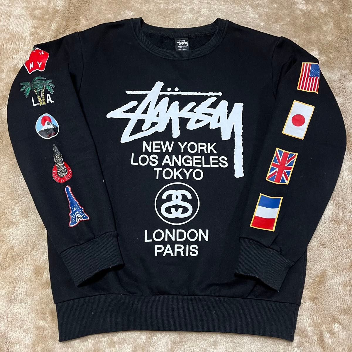 stussy ステューシー ワールドツアー 国旗ロゴ スウェット stussy ステューシー ワールドツアー 国旗ロゴ スウェット
