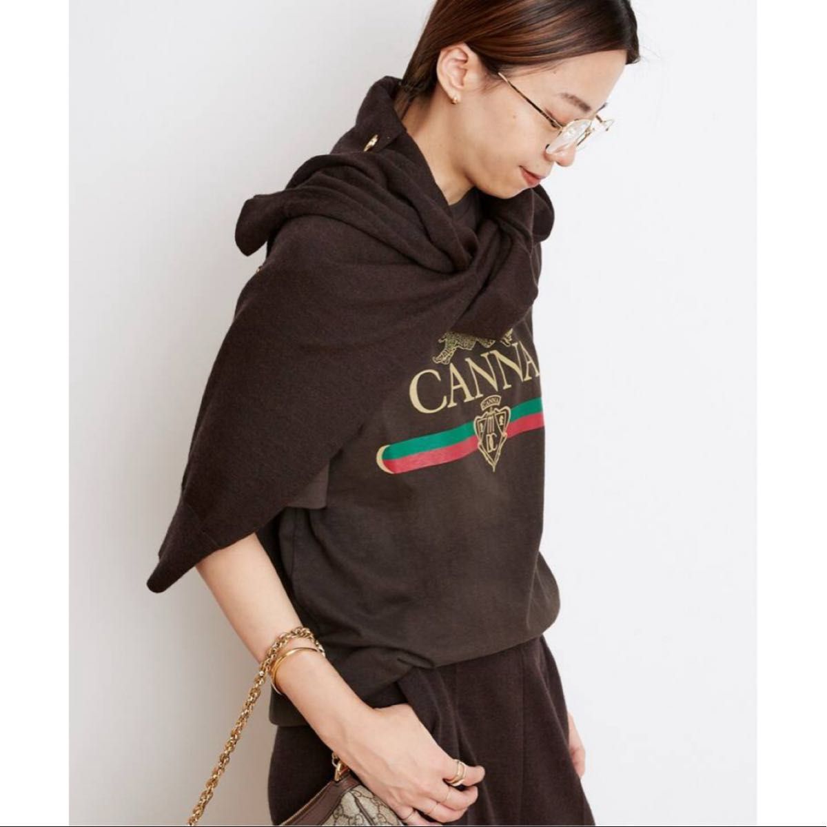 タグ付 新品 【AMERICANA/アメリカーナ】CANNA TシャツMUSE de タグ付 新品 【AMERICANA/アメリカーナ】CANNA TシャツMUSE de