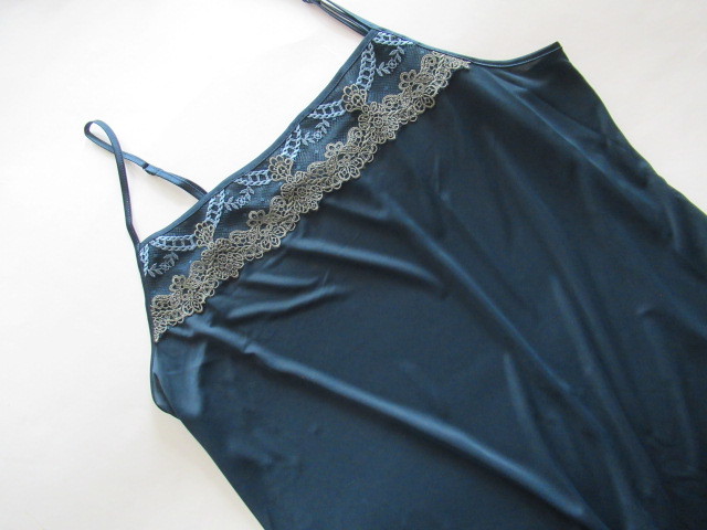 787 new goods # Wacoal (wacoal)# Cami [L]LASEElaze navy blue series 2 pieces set 