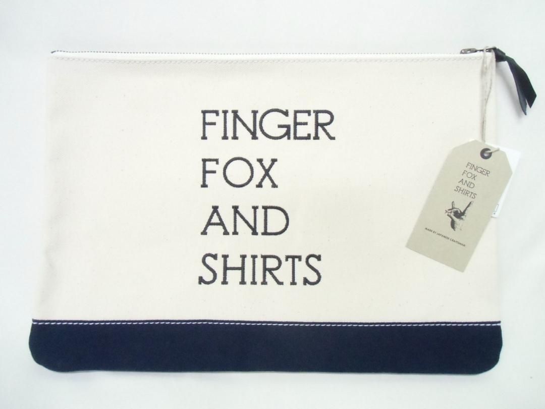  new goods FINGER FOX AND SHIRTS finger fox and shirt clutch bag navy UNIVERSAL ZIP
