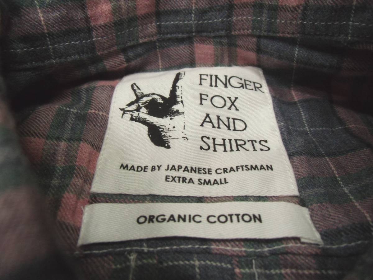 新品 FINGER FOX AND SHIRTS フィンガーフォックスアンドシャツ チェックネルシャツ オーガニックコットン ボタンダウンシャツ_画像7