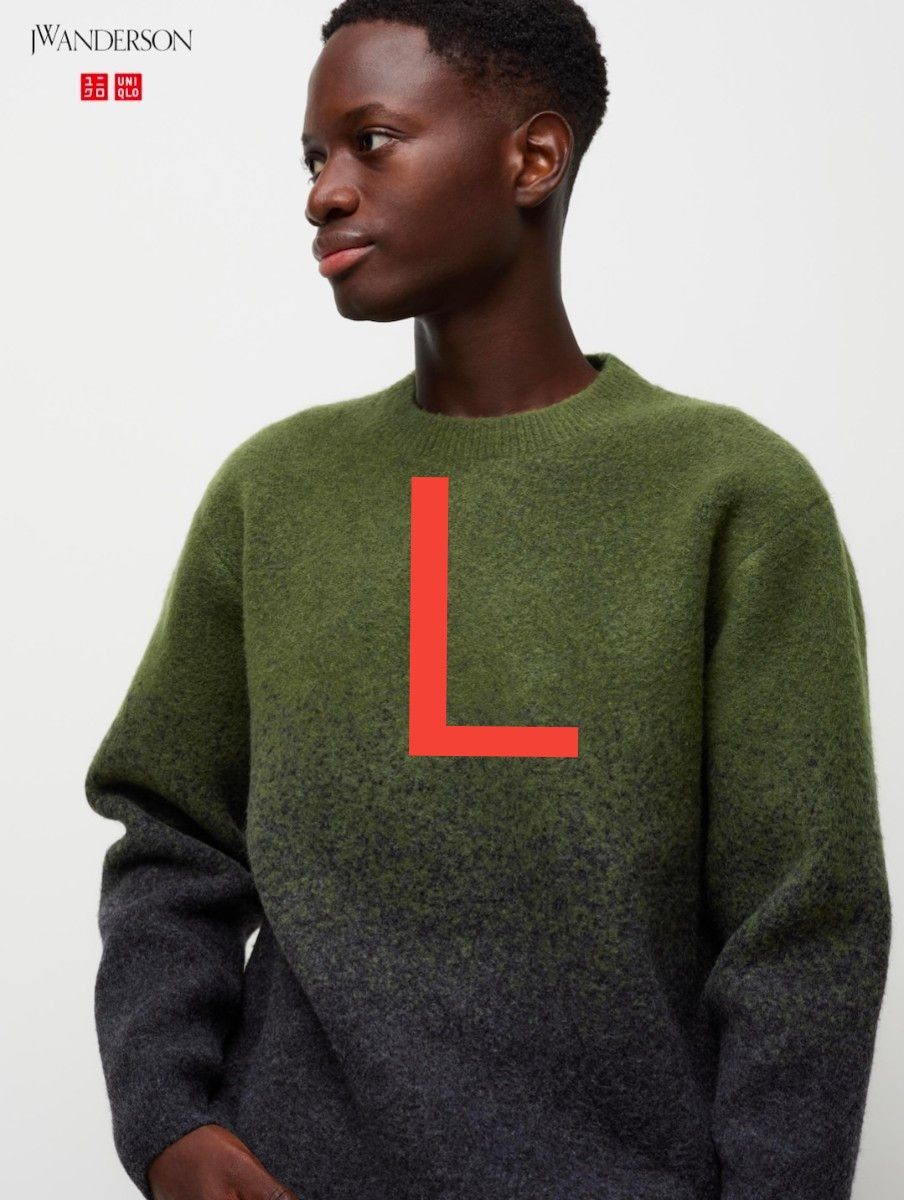 新品】UNIQLO & JW ANDERSON スフレヤーングラデーションクルー 新品】UNIQLO & JW ANDERSON スフレヤーングラデーションクルー