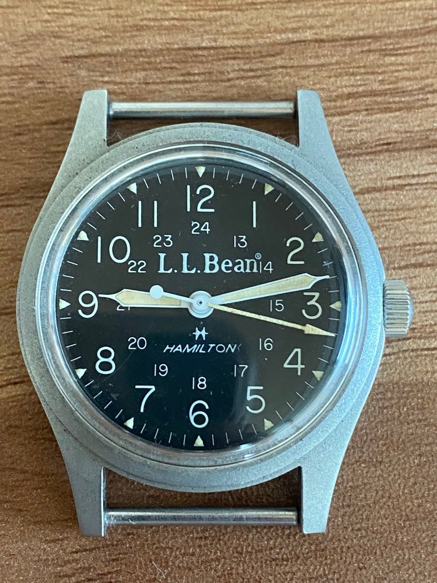 美品 ハミルトンカーキ LLbean 旧ロゴ 手巻き カーキ LLビーン W 美品 ハミルトンカーキ LLbean 旧ロゴ 手巻き カーキ LLビーン W