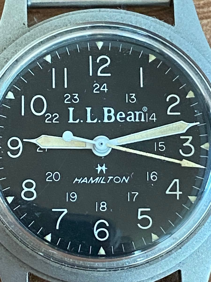 美品!ハミルトンカーキ LLbean 旧ロゴ 手巻き カーキ LLビーン Wネーム ミリタリーウォッチ HAMILTON 美品!ハミルトンカーキ LLbean 旧ロゴ 手巻き カーキ LLビーン Wネーム ミリタリーウォッチ HAMILTON