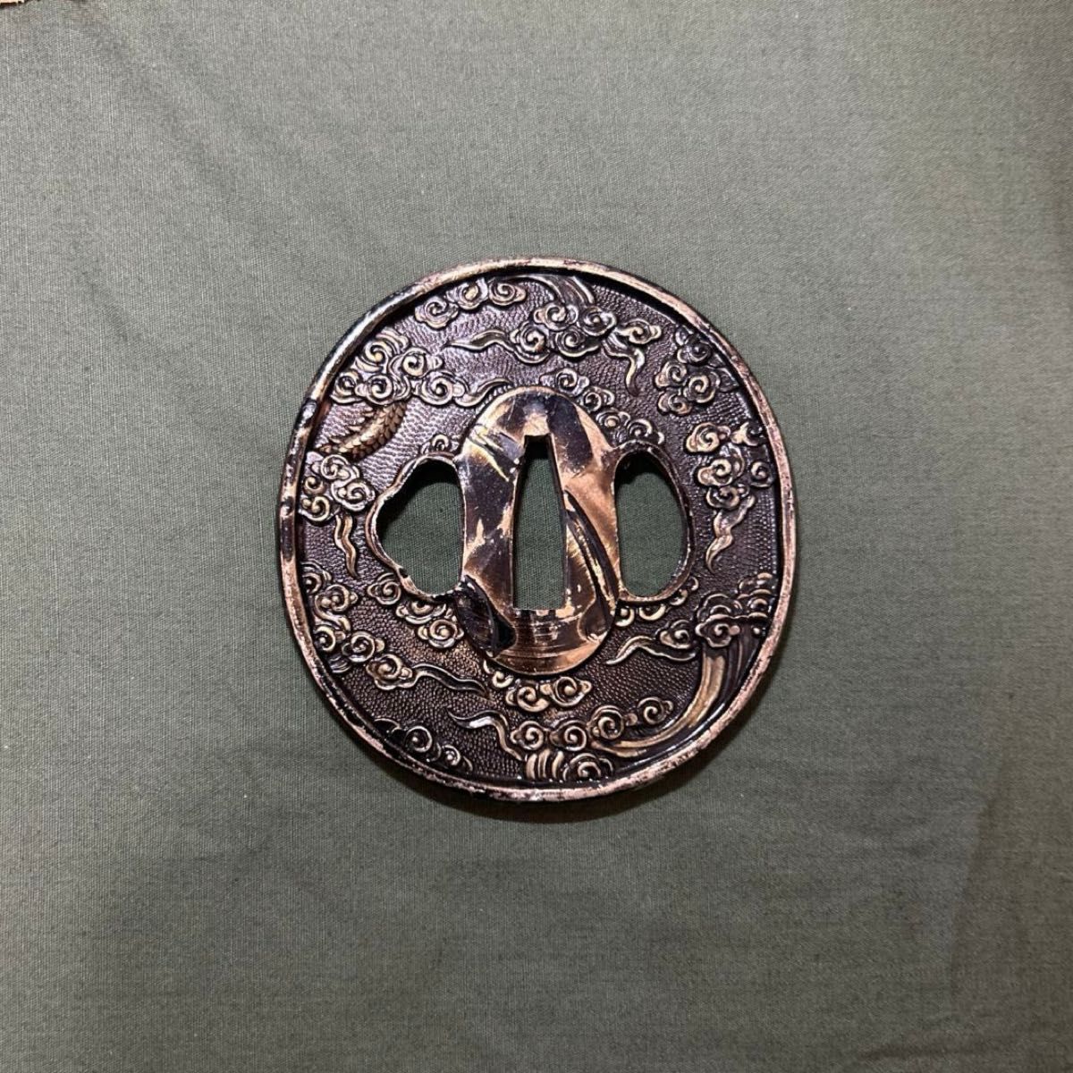 鐔 no8 日本刀 骨董 アンティーク 鍔8 刀鍔 武具 刀装具 骨董 無銘 日本刀
