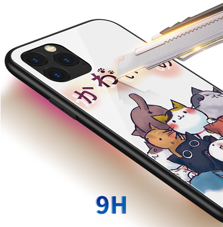iPhone 11 Pro Maxケース 6.5インチ スマホケース 保護カバー 背面カバー　TPU&ガラスケース　ストラップ 耐衝撃 猫 ちょうかわいい_画像8