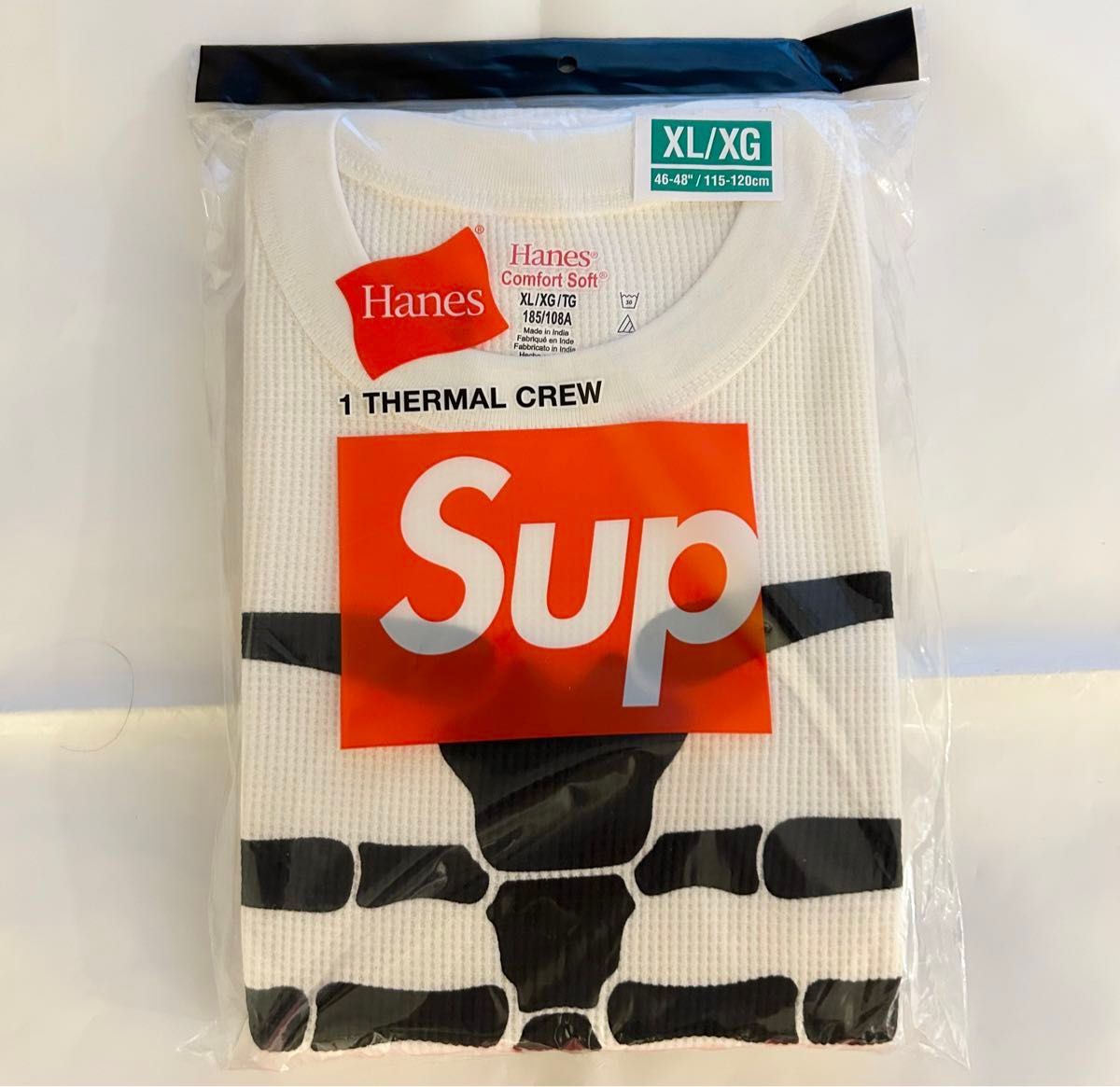 Supreme Hanes Bones Thermal Crew (1 Pack) Natural - US Supreme Hanes Bones Thermal Crew (1 Pack) Natural - US