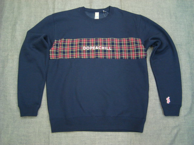 新品FLATLUX(フラットラックス)RETRO FUTURE SWEATSHIRT navy plaid L