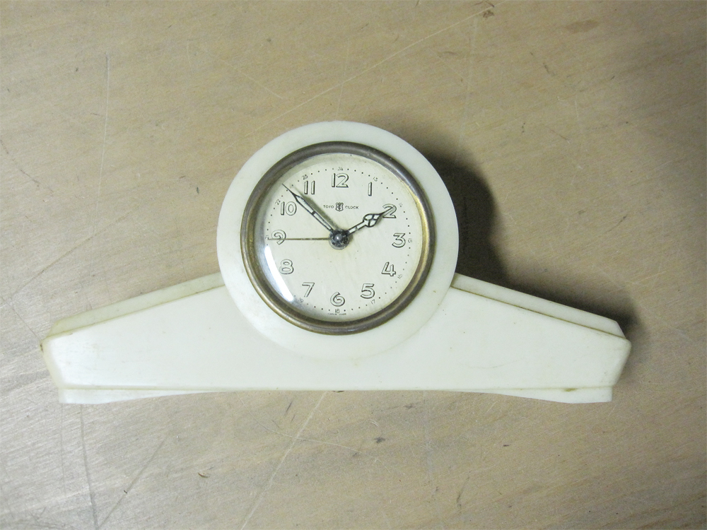 アンティーク TOYO CLOCK 東洋時計 置時計 ゼンマイ式 昭和レトロ 日本製 ベル稼働品 品番9913-59_画像1