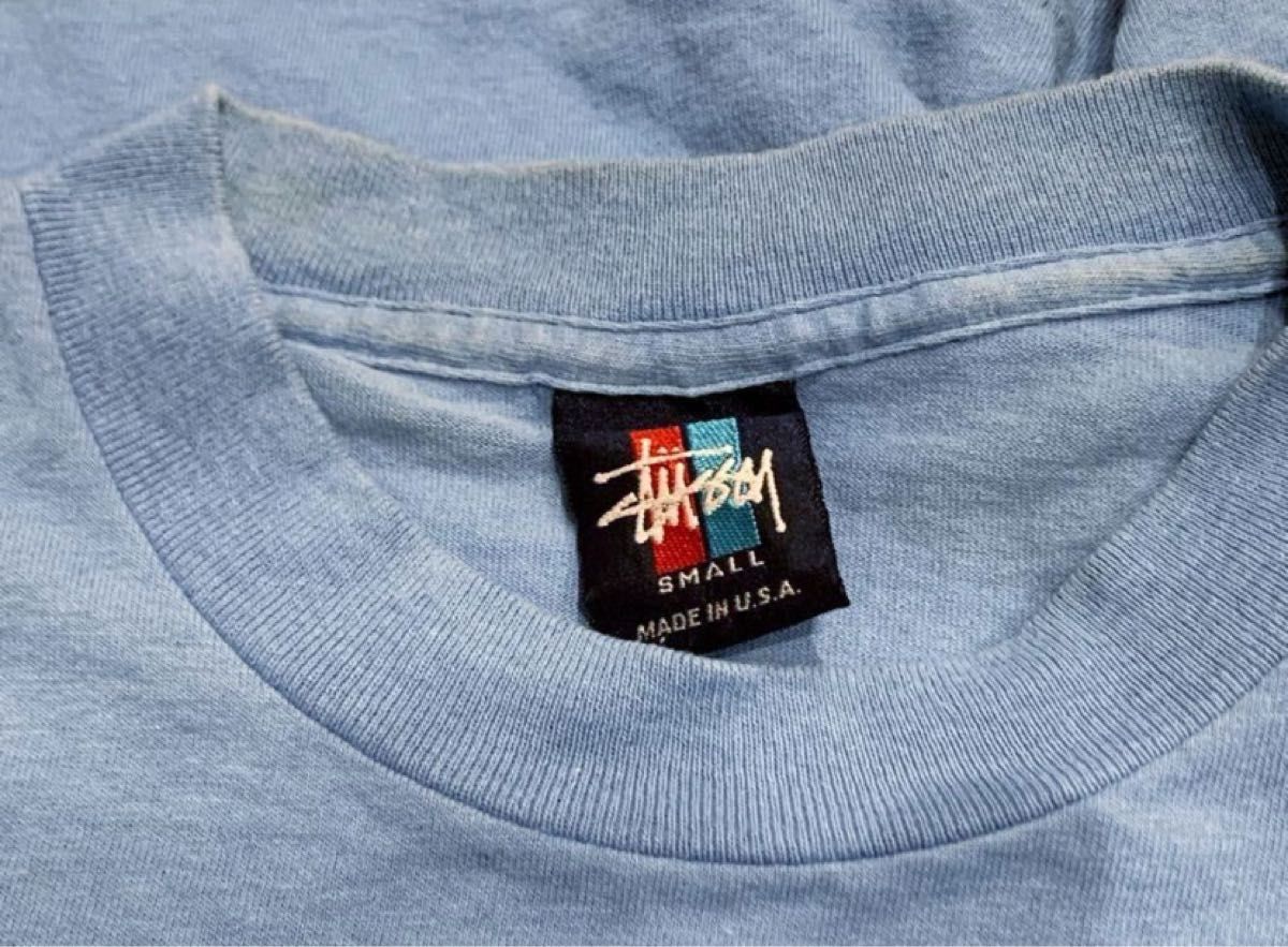 STUSSY 】90s OLD STUSSY SX250 バイク モトクロス Tシャツ 水色 STUSSY 】90s OLD STUSSY SX250 バイク モトクロス Tシャツ 水色