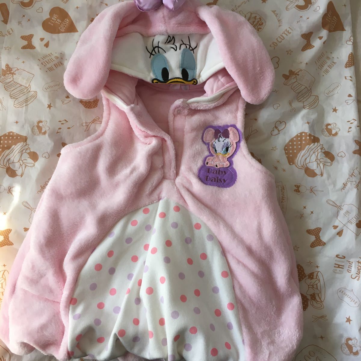  Disney baby tiji- девочка симпатичный с капюшоном . теплый костюм мульт-героя 110. розовый .. уголок choki? осень-зима 
