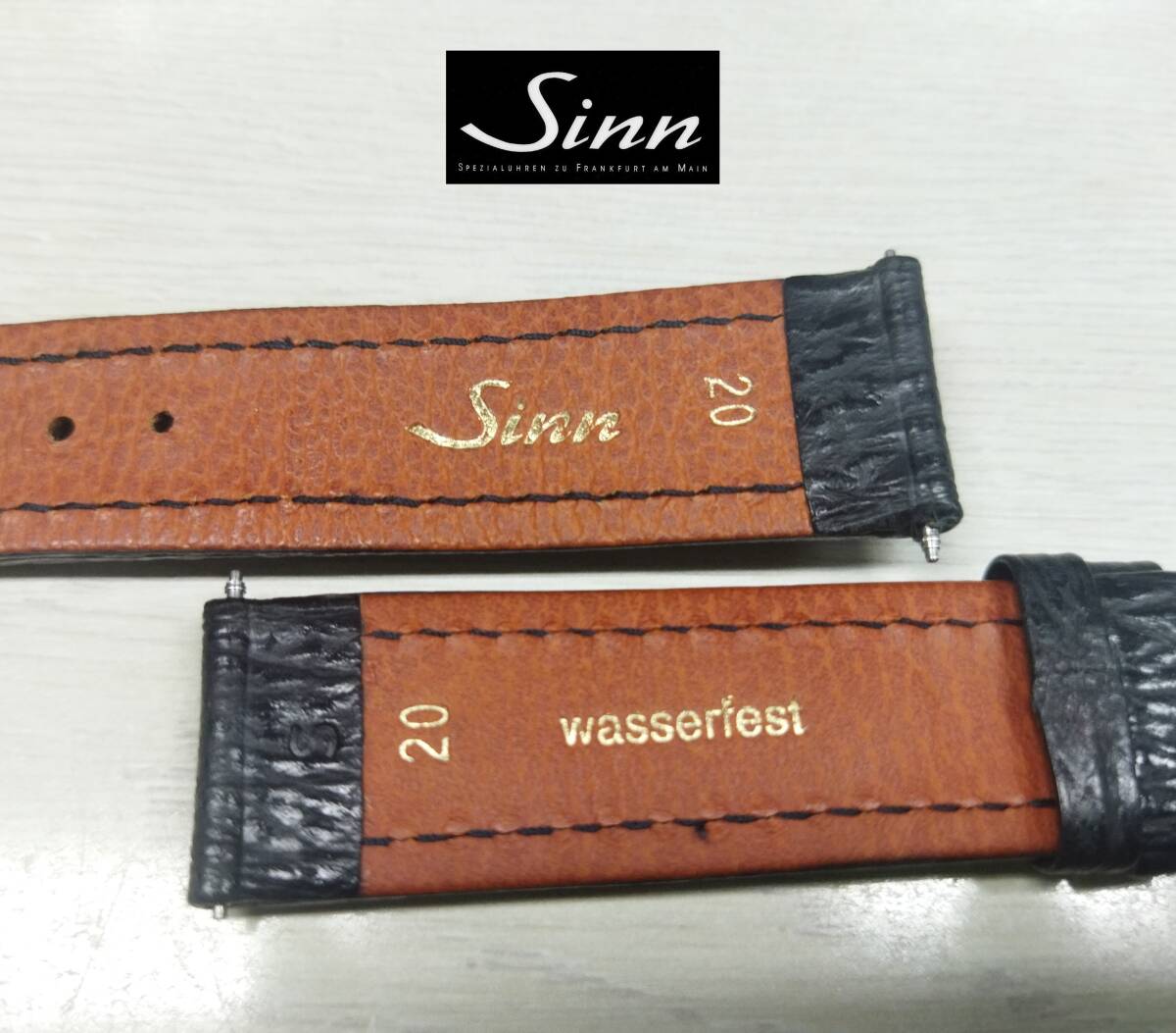 Sinn/ジン・純正シャークスキンベルト(20mm・black/黒)+純正 Sinn/ジン・純正シャークスキンベルト(20mm・black/黒)+純正