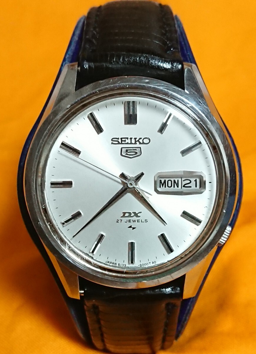 ★稼動品★ セイコー ファイブ デラックス 27石 アンティーク メンズ 腕時計 SEIKO5 DX セイコーファイブ デラックス 27石 5139 アンティーク