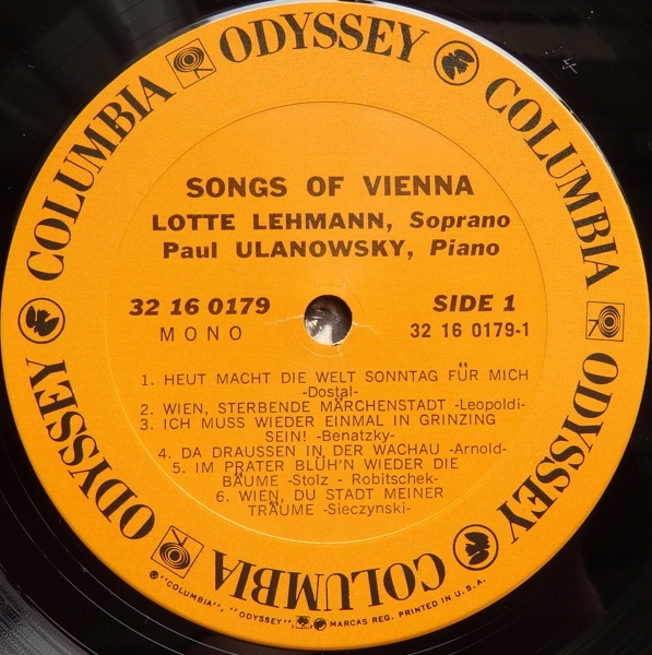 LP LOTTE LEHMANN SONGS OF VIENNA 32 16 0179 米盤 ロッテ・レーマン ポール・ウラノフスキ_画像4