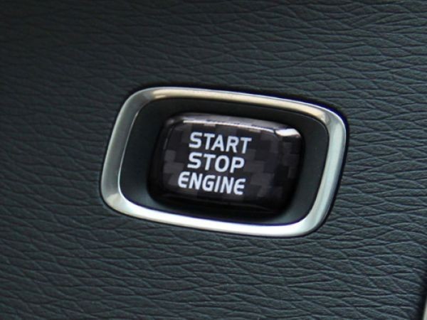 VOLVO カーボン エンジン スタートボタン カバー レッド ボルボ スターター プッシュ スタート ストップ エンブレム ステッカー_画像3