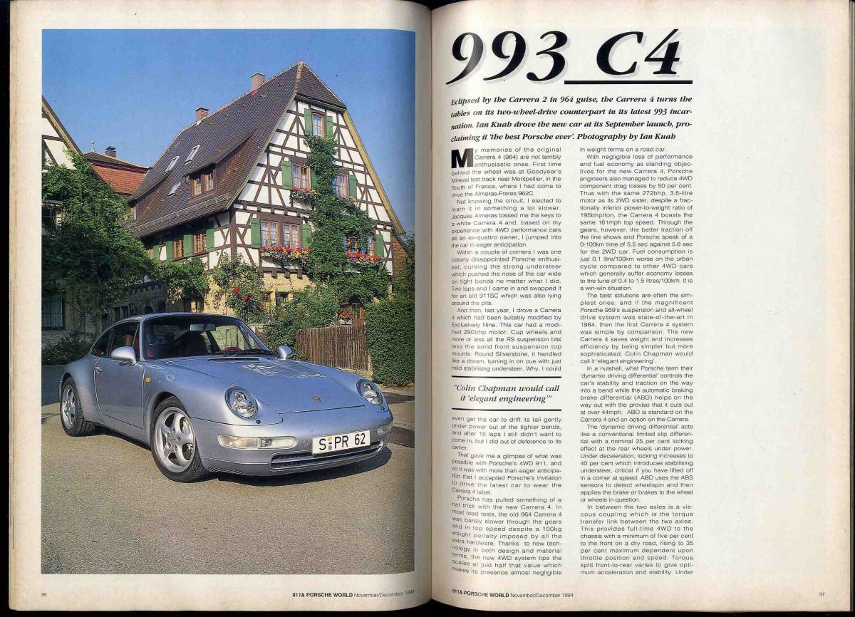 【c5982】94.11・12 911&PORSCHE WORLD／ポルシェ993ターボ・レーサー、ダウアー・ポルシェ962ルマン・ロードカー、…_画像3