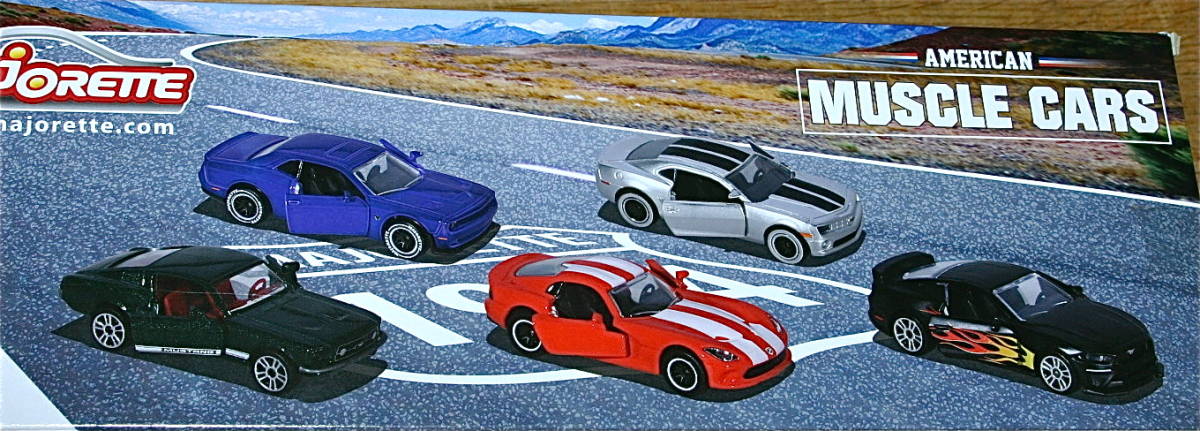 マジョレット American Muscle Cars 5台SET ダッジ チャレンジャー SRT バイパー カマロ マスタング GT Dodge Challenger Mustang Camaro_画像2