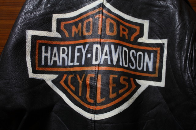 希少 ハンドペイント ハーレー 70s ビンテージ UK ユーロ レザー ライダース ジャケット ■ ■ ■ Schott バンソン 型 USA Harley Davidson